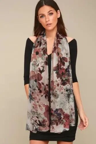 GERINLY Lightweight Scarves Fashion Print Cotton Feel Scarf for Women Shawl | Dressy Wrap, Long Voile Head Scarf Hijab, Summer Gift - 4