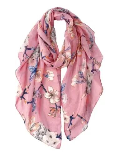 GERINLY Lightweight Scarves Fashion Print Cotton Feel Scarf for Women Shawl | Dressy Wrap, Long Voile Head Scarf Hijab, Summer Gift - GERINLY