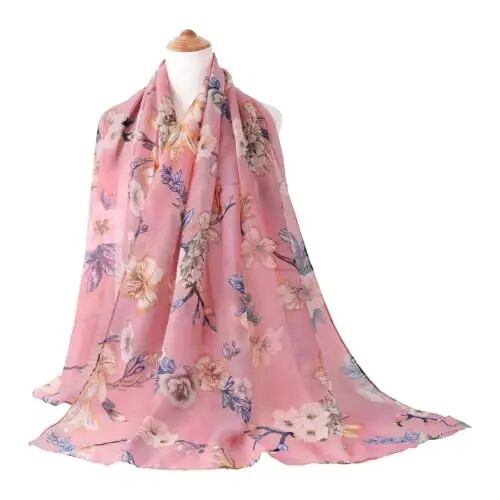 GERINLY Lightweight Scarves Fashion Print Cotton Feel Scarf for Women Shawl | Dressy Wrap, Long Voile Head Scarf Hijab, Summer Gift - GERINLY (1)