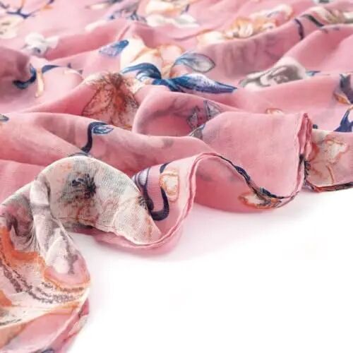 GERINLY Lightweight Scarves Fashion Print Cotton Feel Scarf for Women Shawl | Dressy Wrap, Long Voile Head Scarf Hijab, Summer Gift - 6