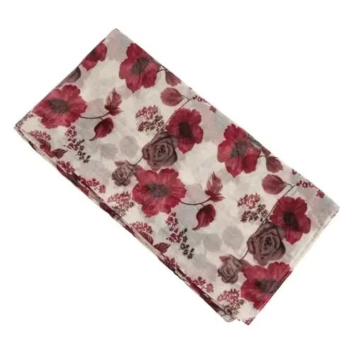 GERINLY Lightweight Scarves Fashion Print Cotton Feel Scarf for Women Shawl | Dressy Wrap, Long Voile Head Scarf Hijab, Summer Gift - 6