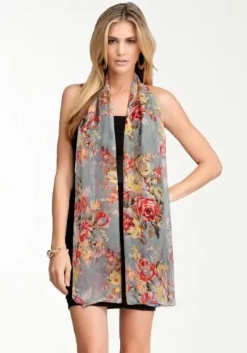 GERINLY Lightweight Scarves Fashion Print Cotton Feel Scarf for Women Shawl | Dressy Wrap, Long Voile Head Scarf Hijab, Summer Gift - 3