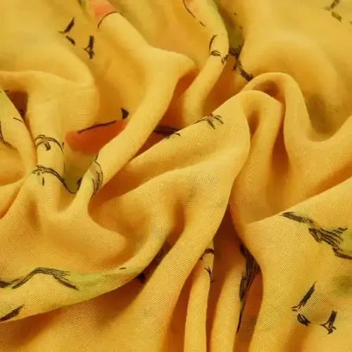 GERINLY Scarfs for Women Lightweight Floral Birds Print Cotton Scarves and Wraps for Summer Shawl - 6