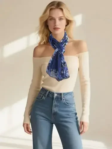 GERINLY Yengil шарфлар мода гуллари аёллар пахта ўрами шарф бош шол рўмол кузги совға - 3