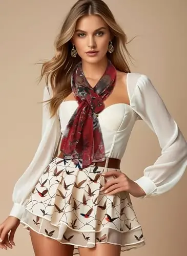 GERINLY Yengil Sharflar Moda Gullar Ayollar Paxta O'rash Sharf Bosh Ro'mol Kuzgi Sovg'a - 6