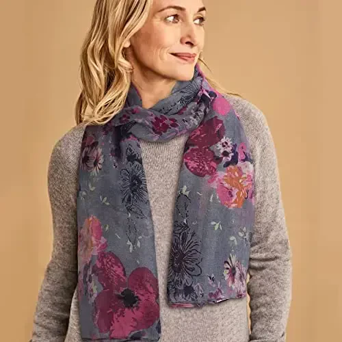 GERINLY Yengil Sharflar Moda Gullar Chop etish Ayollar Paxta O'rash Sharf Bosh Ro'mol Kuzgi Sovg'a - 5