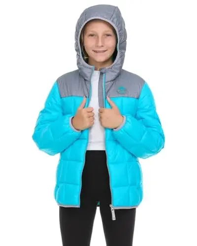 Gerry Packable Puffer Jackets for Girls and Boys, Hooded Girls and Boys Winter Coat - 3