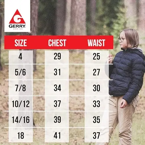 Gerry Packable Puffer Jackets for Girls and Boys, Hooded Girls and Boys Winter Coat - 1