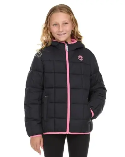 Gerry Packable Puffer Jackets for Girls and Boys, Hooded Girls and Boys Winter Coat 