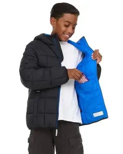 Gerry Packable Puffer Jackets qizlar va o'g'il bolalar uchun, kapushonli qizlar va o'g'il bolalar qishki paltosi - 3