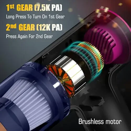 Get Comfy Handheld Car Vacuum Cleaner Cordless - High Power Mini Portable Wireless Car Vacuum Cleaner & Blower - Rechargeable and Powerful Suction with Charging Dock & Carry Bag - 2
