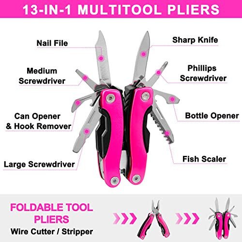 GETLMUL Pink Car Emergency Kit, Premium Roadside Emergency Car Accessories Kit with Jumper Cables, Flashlight, Shovel, Screwdriver Set, etc Car Accessories for Women - 4