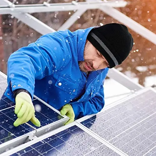 Geyoga 2 Pack Adult Reflective Knit Beanie Hats Warm Winter Headwear with Reflective Stripes for Outdoor Work, Running & More - MODAZONE (1)