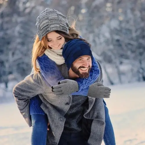 Geyoga 4 Pack Winter Hats for Men Beanie and Gloves Set, Winter Slouchy Beanie Hat Warm Gloves Lined Knit Thick - 6