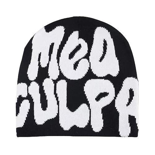 GFLPO MEA Culpa Beanie Y2k Beanie Women Beanie Y2k Hat Graphic Beanie Winter Hat Knit Skull Cap Knitted Cap Y2k Accessories - 1