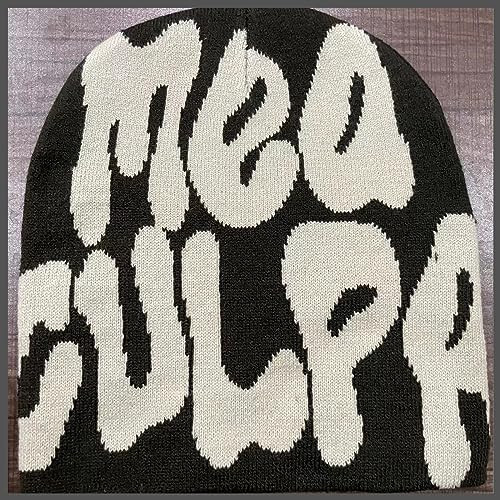 GFLPO MEA Culpa Beanie Y2k Beanie Women Beanie Y2k Hat Graphic Beanie Winter Hat Knit Skull Cap Knitted Cap Y2k Accessories - 4