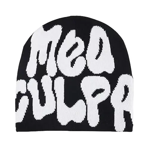 GFLPO MEA Culpa Beanie Y2k Beanie Women Beanie Y2k Hat Graphic Beanie Winter Hat Knit Skull Cap Knitted Cap Y2k Accessories - GFLPO