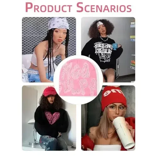 GFLPO MEA Culpa Beanie Y2k Beanie Women Beanies Y2k Hat Graphic Beanies Winter Hat Knit Skull Cap Knitted Cap Y2k Accessories - 4