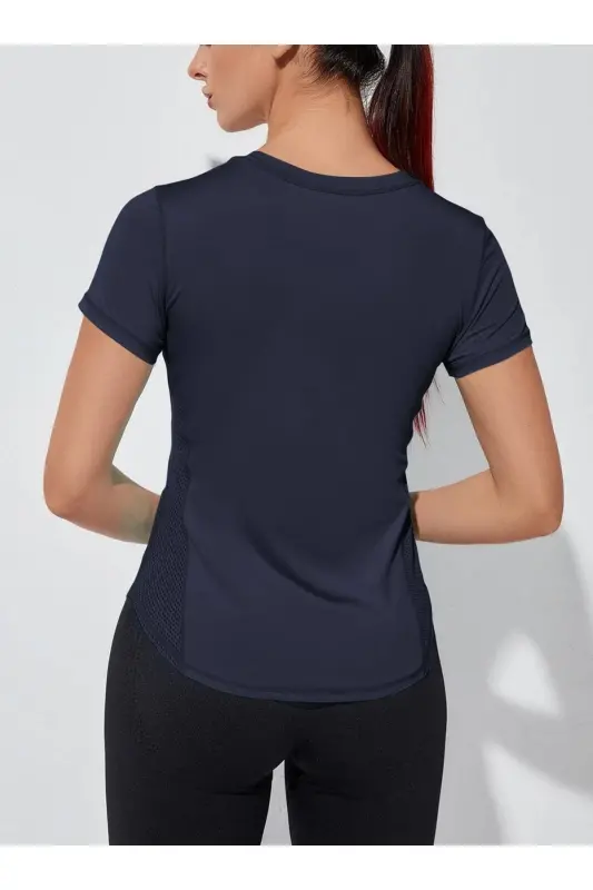Ghassy Co. Ayollar Dry Fit Yugurish Yoga Tez Quritish Namlikni Yutuvchi Yonlari To'rli Havo O'tkazuvchan Sport T-shi-LOJUVARD - 6