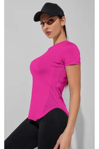 Ghassy Co. Ayollar uchun Dry Fit Running Yoga Tez Quriydi Namlikni Yutadigan To'rli Yonli Havoni O'tkazuvchi Sport T-shirt - GHASSY CO (1)