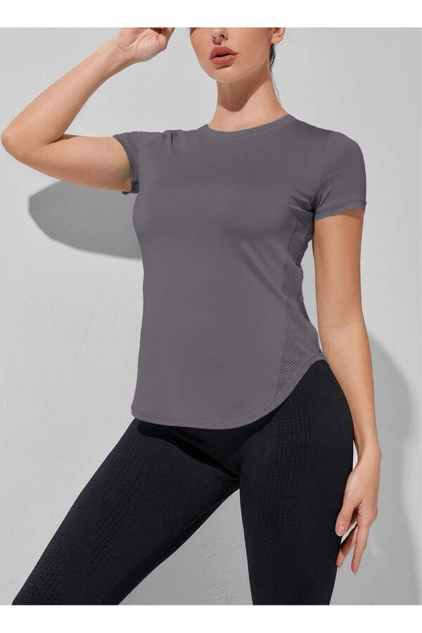 Ghassy Co. Ayollar uchun Dry Fit Running Yoga Tez Quriydi Namni Yutadigan Mesh Yon Tomoni Nafas Oladigan Sport T-shirti - 1