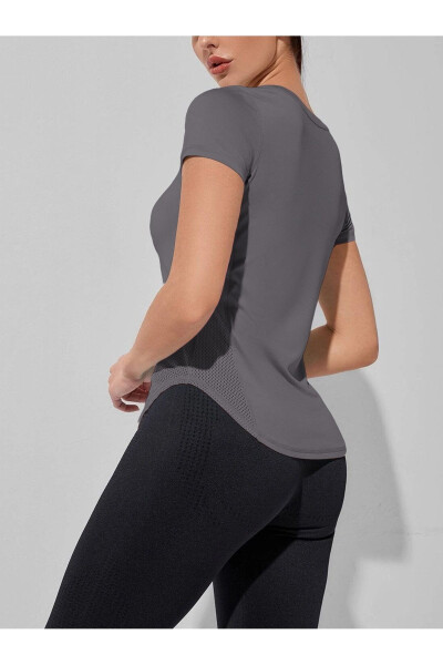 Ghassy Co. Ayollar uchun Dry Fit Running Yoga Tez Quriydi Namni Yutadigan Mesh Yon Tomoni Nafas Oladigan Sport T-shirti - 5