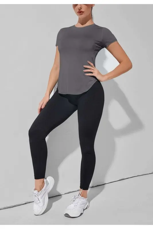 Ghassy Co. Ayollar uchun Dry Fit Running Yoga Tez Quriydi Namni Yutadigan Mesh Yon Tomoni Nafas Oladigan Sport T-shirti - 3