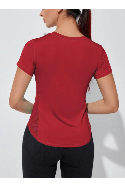 Ghassy Co. Ayollar uchun Dry Fit Running Yoga Tez Quriydigan Namlikni So'ruvchi Yon Tomonlari To'rli Havoni O'tkazuvchi Sport Futbolkasi - 6