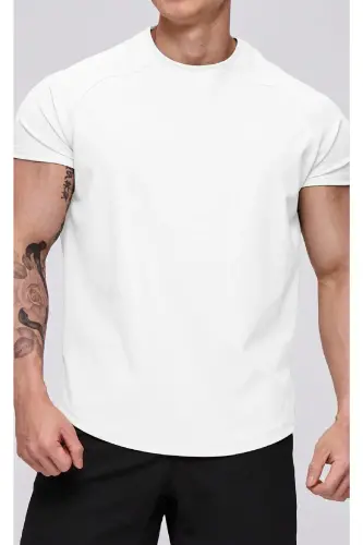 Ghassy Co. Erkak Running Sports Reglan Oval Kesim Penye T-shirt-OQ - 3