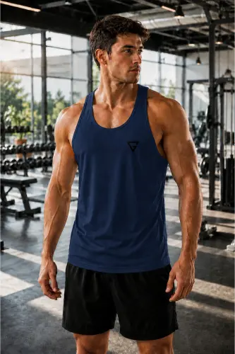 Ghassy Co. Erkek Dry Fit Y-back Gym Fitness Sporcu Atleti Gym-101 - Lacivert - 2