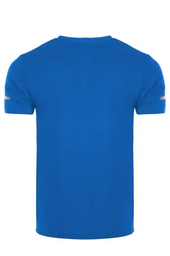 Ghassy Co. Erkek Nem Emici Hızlı Kuruma Atletik Teknik Performans Spor T-shirt-MAVİ - 3