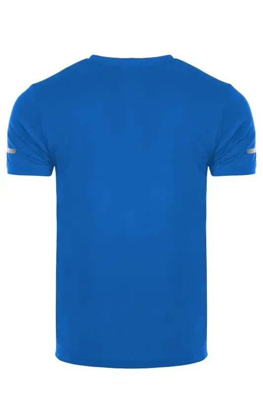 Ghassy Co. Erkek Nem Emici Hızlı Kuruma Atletik Teknik Performans Spor T-shirt-MAVİ - 3