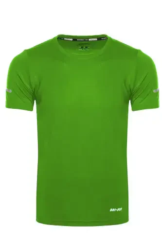Ghassy Co. Erkek Nem Emici Hızlı Kuruma Atletik Teknik Performans Spor T-shirt-MİNT YEŞİLİ - GHASSY CO (1)