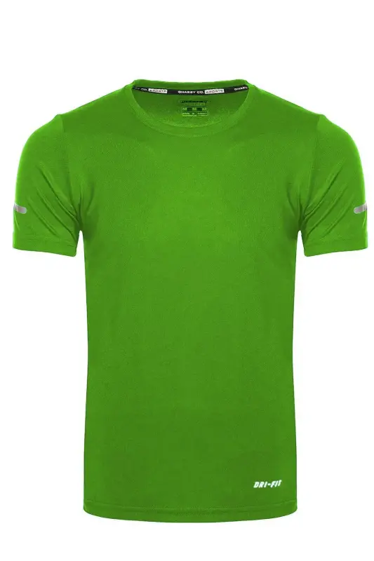 Ghassy Co. Erkek Nem Emici Hızlı Kuruma Atletik Teknik Performans Spor T-shirt - MİNT YEŞİLİ - 2