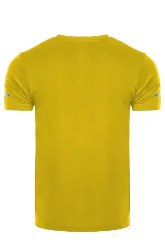 Ghassy Co. Erkek Nem Emici Hızlı Kuruma Atletik Teknik Performans Spor T-shirt-SARI - 3