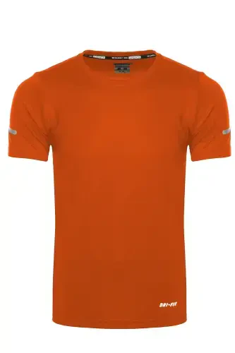 Ghassy Co. Erkek Nem Emici Hızlı Kuruma Atletik Teknik Performans Spor T-shirt-TURUNCU - 2