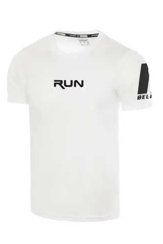 Ghassy Co. Erkek Nem Emici Hızlı Kuruma Performans Running Spor T-shirt - BEYAZ 
