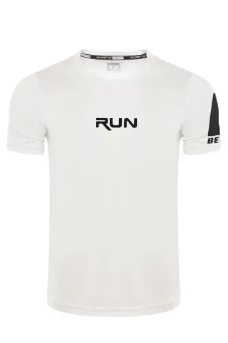 Ghassy Co. Erkek Nem Emici Hızlı Kuruma Performans Running Spor T-shirt - BEYAZ - GHASSY CO (1)