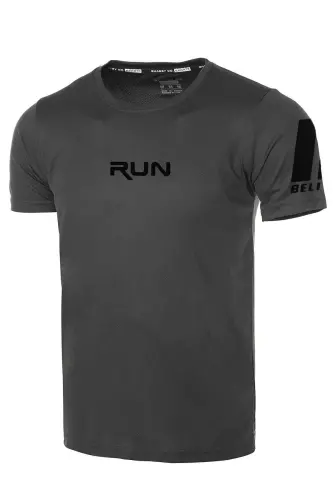Ghassy Co. Erkek Nem Emici Hızlı Kuruma Performans Running Spor T-shirt - FÜME - 1