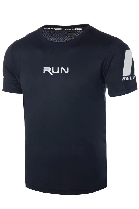 Ghassy Co. Erkek Nem Emici Hızlı Kuruma Performans Running Spor T-shirt - LACİVERT - 1