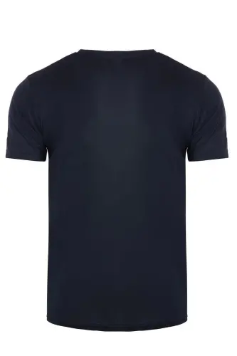 Ghassy Co. Erkek Nem Emici Hızlı Kuruma Performans Running Spor T-shirt - LACİVERT - 3
