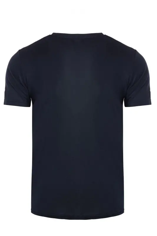 Ghassy Co. Erkek Nem Emici Hızlı Kuruma Performans Running Spor T-shirt - LACİVERT - 3