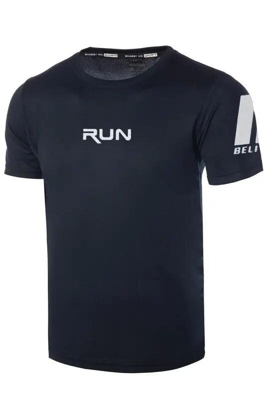 Ghassy Co. Erkek Nem Emici Hızlı Kuruma Performans Running Spor T-shirt - LACİVERT - Ghassy Co