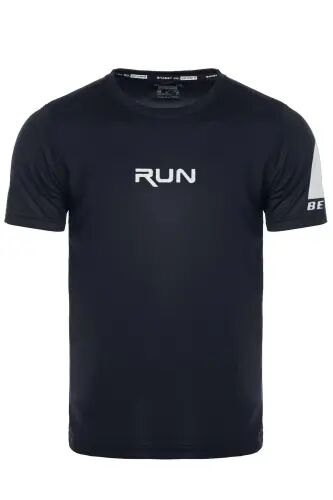 Ghassy Co. Erkek Nem Emici Hızlı Kuruma Performans Running Spor T-shirt - LACİVERT - Ghassy Co (1)
