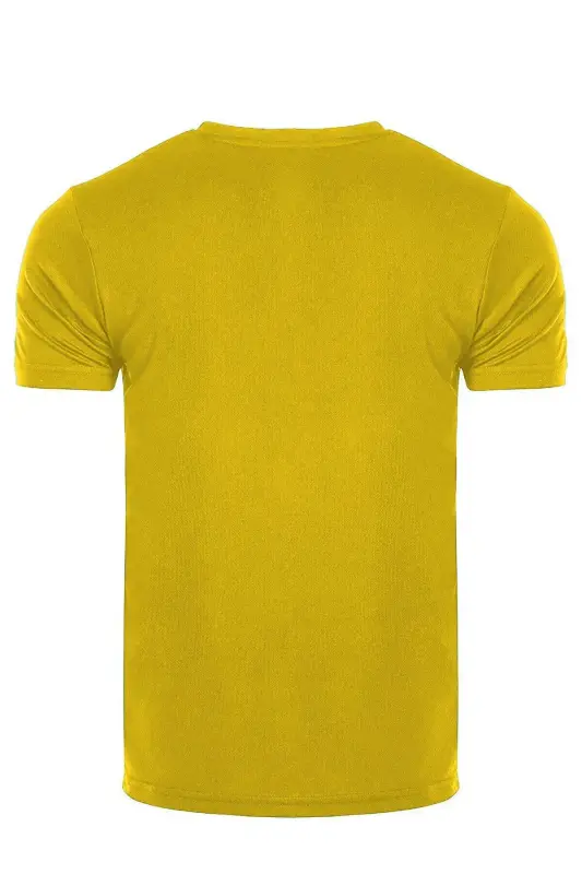 Ghassy Co. Erkek Nem Emici Hızlı Kuruma Performans Running Spor T-shirt - SARI - 3