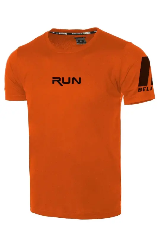 Ghassy Co. Erkek Nem Emici Hızlı Kuruma Performans Running Spor T-shirt - TURUNCU - 1