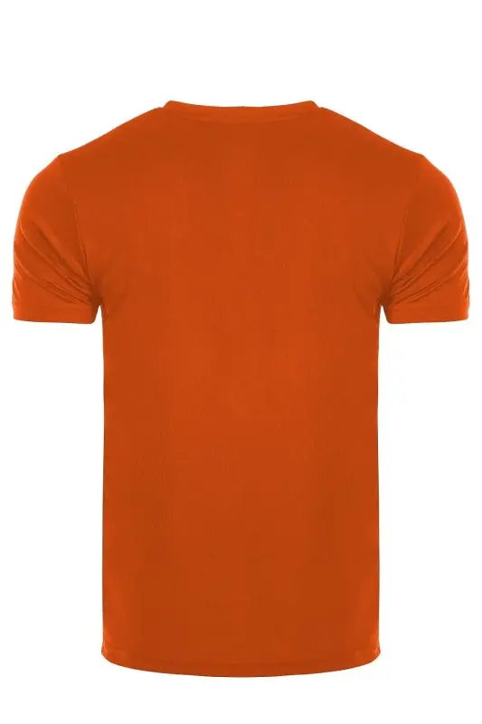 Ghassy Co. Erkek Nem Emici Hızlı Kuruma Performans Running Spor T-shirt - TURUNCU - 3
