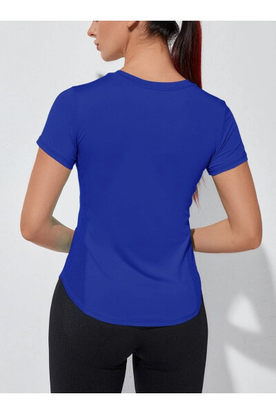 Ghassy Co. Kadın Dry Fit Running Yoga Hızlı Kuruma Nem Emici Yanları Fileli Hava Alabilen Spor T-shirt - 6