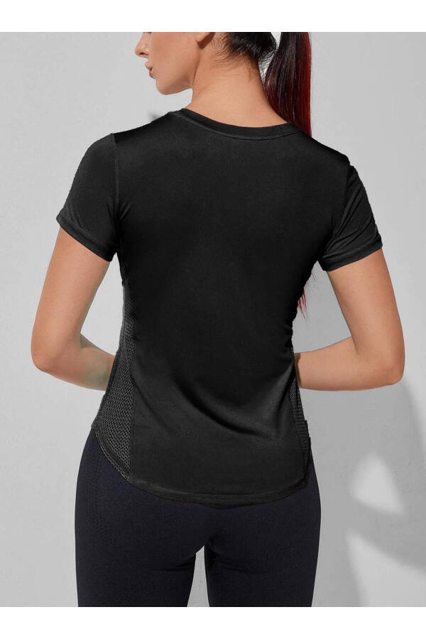 Ghassy Co. Kadın Dry Fit Running Yoga Hızlı Kuruma Nem Emici Yanları Fileli Hava Alabilen Spor T-shirt - 12