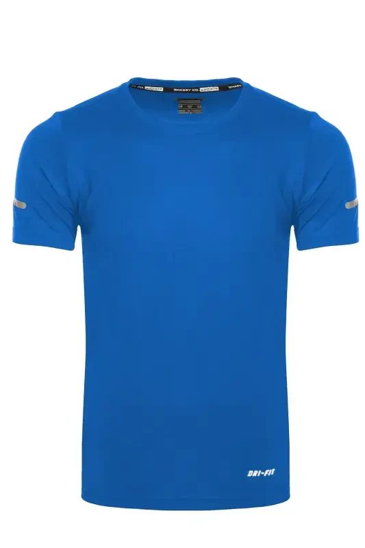 Ghassy Co. Men's Moisture Wicking Quick Dry Athletic Tech Performance Sports T-shirt-BLUE - 2